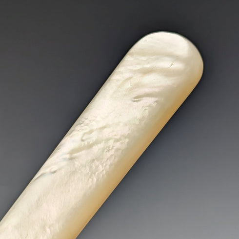 Around 1890 British Antique White Pearl Shell Handle Cutlery 6 Pair Set in Wooden Box Joseph Elliot